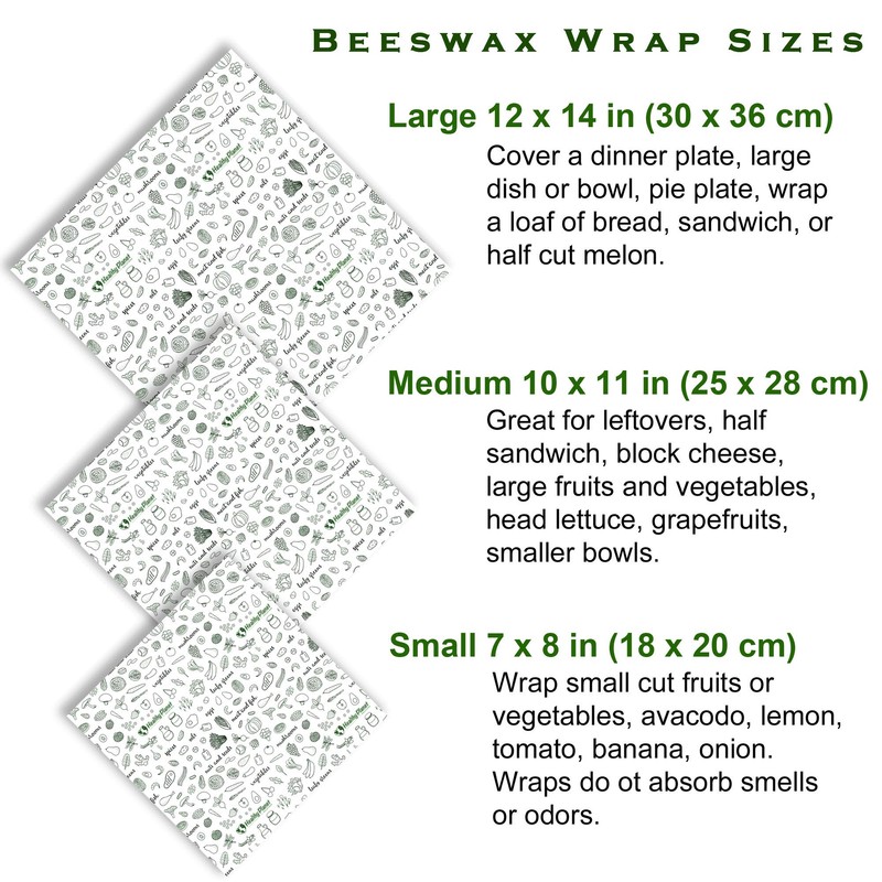 Beeswax Reusable Food Wraps | Bees Wrap in Assorted 3