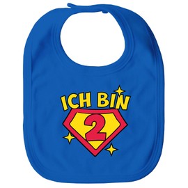 MoonWorks® Baby Bib 1st and 2nd Birthday Superhero Gift Funny for Boys/Girls, blue