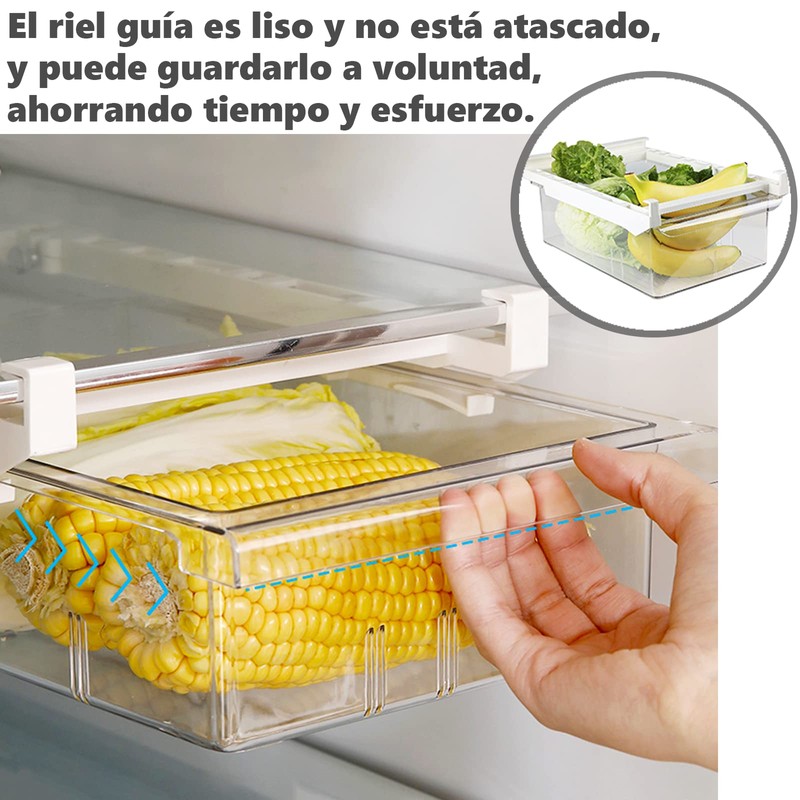Organizador de Cajones para Nevera, Cajones de Almacenamiento Extraíbles para
