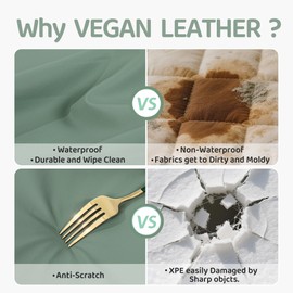 Baby Play Mats,Vegan Leather 1.5 Inch Extra Thick Foam Play Mat for Kids for Playpen,Wipe-Clean Waterproof Baby Mat for Floor,Travel Foldable with Storage Bag,Crawling Mats for Toddlers&Infants, Green