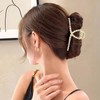 Ling & Bai Pearl Hair Claw Clips Gold Large Metal