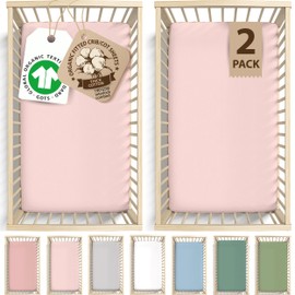 Bunnyjik Gots Organic SnuzPod 4 Fitted Sheets - 190GSM Thick Luxuriously Soft 100% Organic Combed Cotton – Snuz pod 4 Fitted Sheet 40x75.5 - Snuz pod Crib Sheets