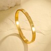 FOLOOTY Friendship Bracelet Love Bangle for Women 18K Gold Plated