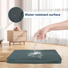 DUJUIKE 100% Wasserdichter Ersatzbezug für Hundebett, Ersatzbezug für Hundeunterlage, Abnehmbarer Hundematratzenbezug, Hundematratzeneinlage mit Reißverschluss (Dunkelgrau, S(76 x 51 x 10cm))