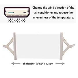 Mr. You Air Conditioning Wind Deflector, Wind Deflector, Air Conditioning, 180 Degree Adjustable, Length Adjustable (White)