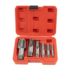 HFS(R) 6-piece NPT pipe tap set Machine Screw Metric Tap and Die Bit Set，sizes includes 1", 3/4", 1/2", 3/8", 1/4", and 1/8"
