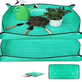 2PCS 39.4" x 29.53" Plant Repotting Mat Transplanting Mat Plant Potting Mat Indoor Succulent Potting Mat Foldable Waterproof Garden Mat Portable Gardening Soil Changing Watering mat Gardening Mat
