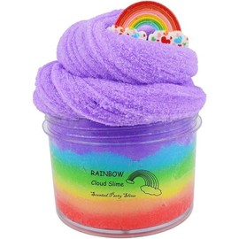 Rainbow Cloud Slime,Non-Sticky and Super Soft Scented Slime,Stress Relief Toy - Color: White-2