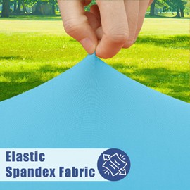 Moosfor Spandex Picnic Table Cloth 2 Pack, Elastic Fitted Tablecloths for 8 Foot Rectangle Tables, Stretch Washable Patio Table Cover for Outdoor, Camping, Banquet and Parties (Blue Mist, 30"x96")