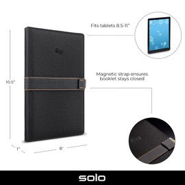 Solo New York Metro Universal Fit Tablet/eReader Booklet, 8.5" to 11", Black/Orange