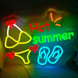 UponRay "Hot Summer Beach Bikini" Neon Light -Fun Gift for Best Friend, Girls Room Decor