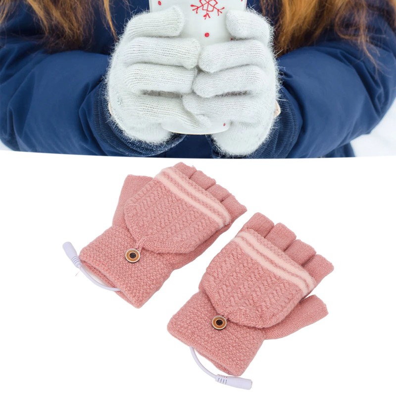 Heated Mitten Gloves Double Sided Heating Promote Blood Circulation USB