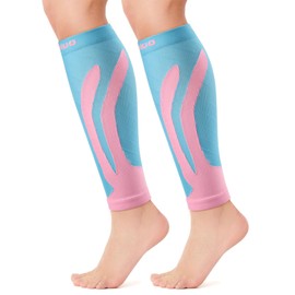 CAMBIVO 2 Pairs of Calf Supports, Calf Compression Stockings, Compression Socks, Calf Leg Warmers for Sports, Football, Running, Swelling, Recovery