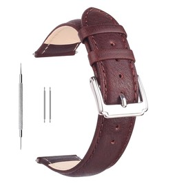 Berfine 22mm Brown Calf Leather Watch Band Replacement,Extra Soft Watch Strap for Men Women