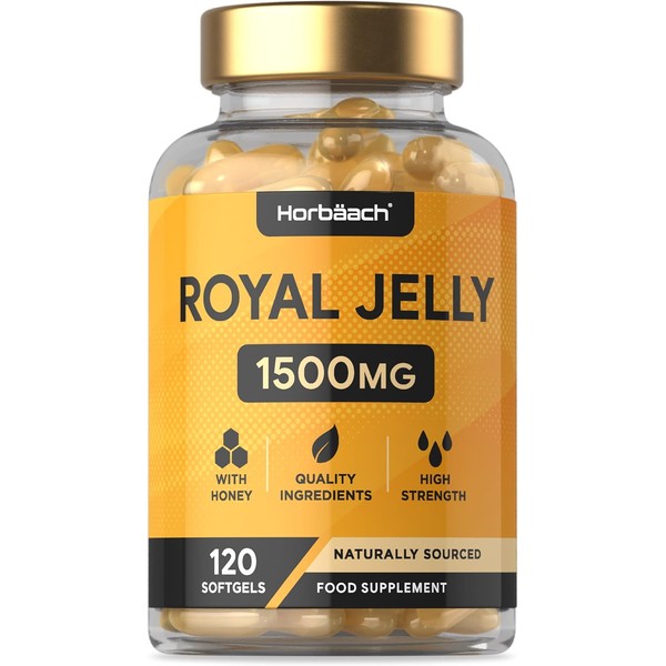 Horbaach Royal Jelly Capsules – 1500mg High Strength Softgels, 120