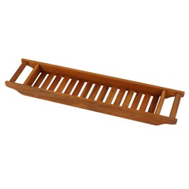 Bare Decor Vaske Bathtub Caddy, 33" Wide, Natural Teak Wood