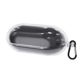 Geekria - Funda de TPU compatible con Sony WF-C500 True Wireless Earbuds, funda protectora para auriculares, funda de transporte con gancho para llavero, puerto de carga accesible (transparente)