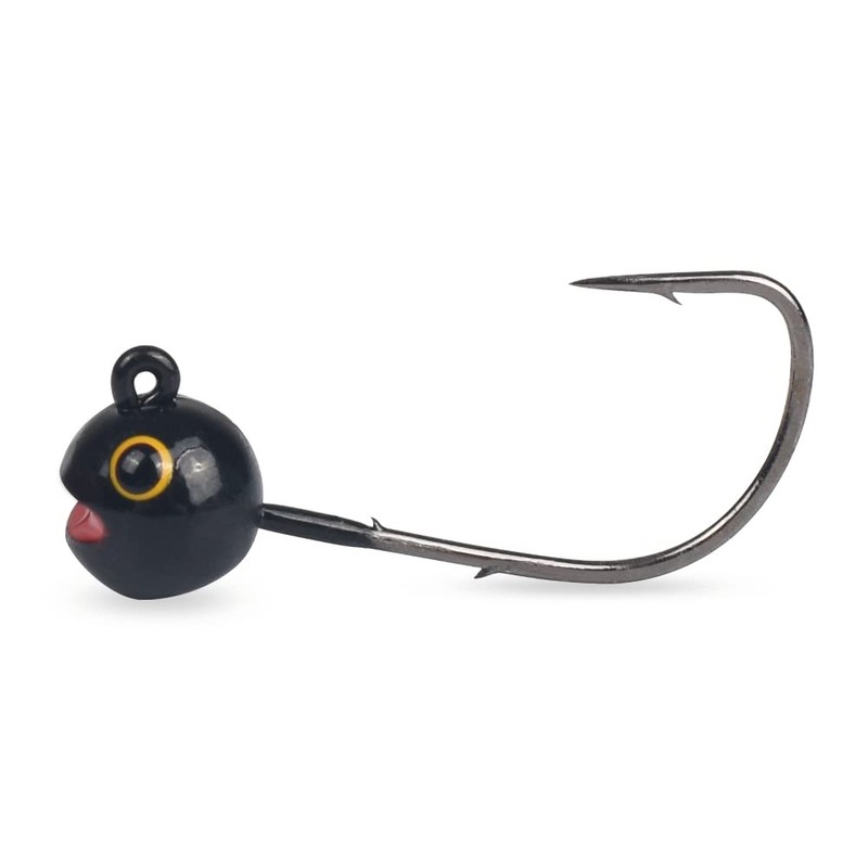 MUUNN 10Pcs Tungsten Jig Head Fishing Hooks， Weedless Round Jig