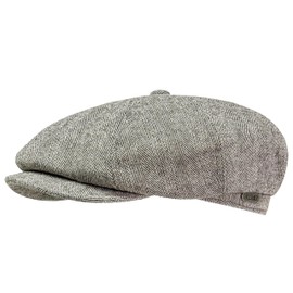 WEROR WEROR-437.1 Men's Flat Cap Peaked Cap with Peak - Cap with Cotton Lining - Autumn/Winter, beige, 58
