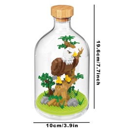 WiseHawk Bald Eagle Terrarium Kit with Acrylic Miniature Blocks and Methacrylate Protective Bottle