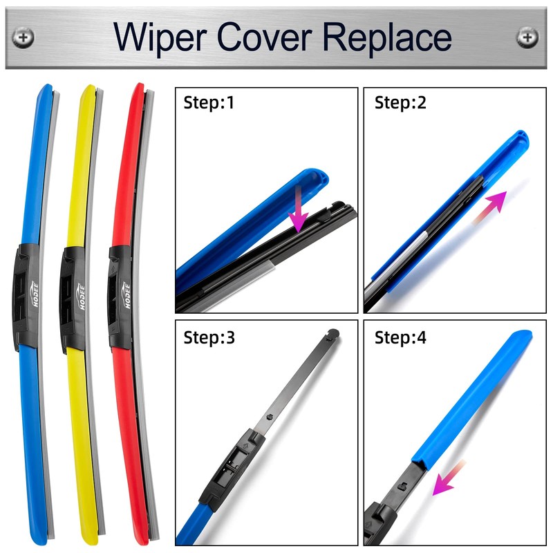 HODEE 3 Wipers 22"+20"+9" Colour Wiper Replacement for Ford Bronco