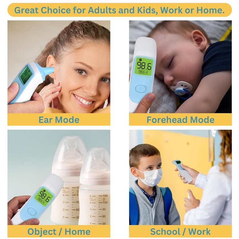 Kiddieware Ear and Forehead Baby Thermometer for Infants to Adults