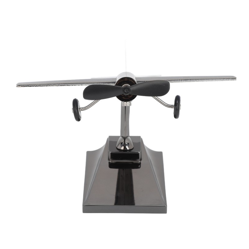 Solar Airplane Rotating Propellers Zinc Alloy Plastic Easy Assembly Solar
