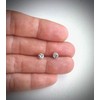 Round Crystal Stud Earrings - 925 Sterling Silver (Clear Austrian