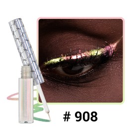 CHARMACY Chameleon Glitter Liquid Eyeliner, Metallic Shade Colour Shift Eye Liner, Highly Pigmented, 24H Long-Lasting, Waterproof and Anti-Smudge, Ultra-Fine Tip (#908)