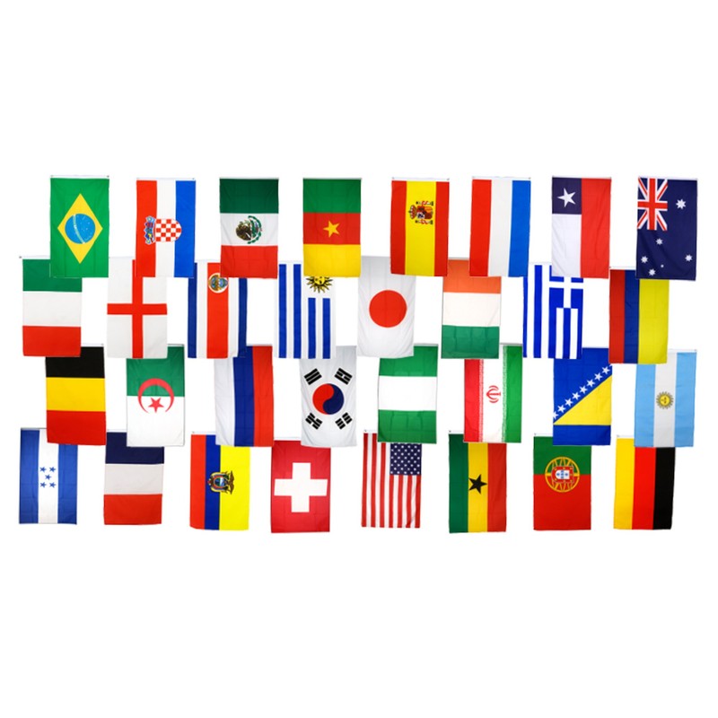 2014 Brazil World Cup Fabric Bunting- All 32 Flags 6