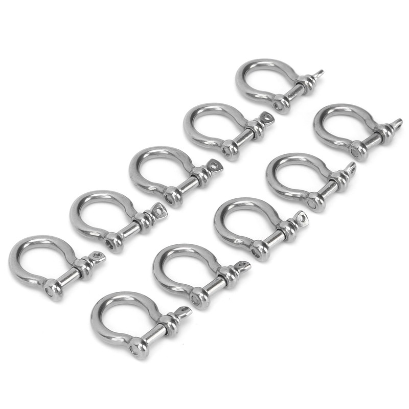 10pcs Bow Shackle Stainless Steel High Hardness D-Ring Anchor for