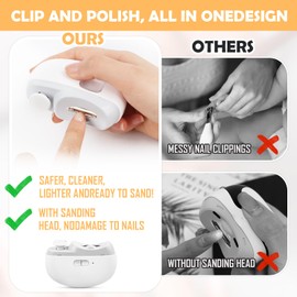 Elektrischer Nagelknipser, 3in1 Nageltrimmer & Nagelpolierer, Automatischer Elektrische Nagelschneider mit Licht, Elektrischer Nagelschneider, Baby Nail Trimmer für Kinder Erwachsen Senioren