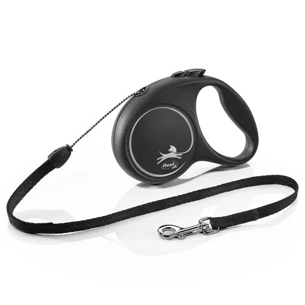 Flexi Fun Retractable Dog Leash - Black (10-16 ft) Suitable