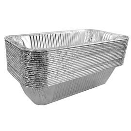 PACTOGO 4 lb. Disposable Aluminum Foil Loaf Bread Baking Pan 12.62" x 6.5" x 2.81" - Heavy Duty Made in USA (Pack of 10)