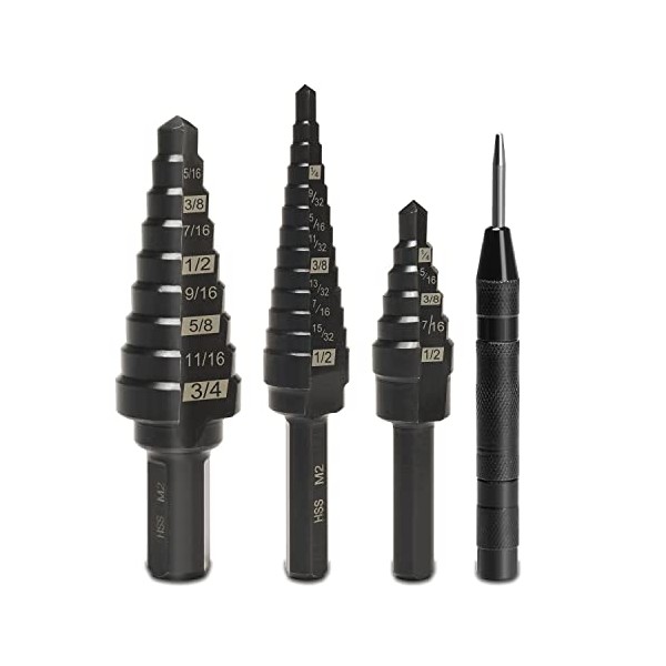 Lichamp Step Drill Bit Set for Metal Sheet Heavy Duty,