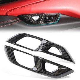 Real Carbon Fiber Door Lock Switch Button Covers Fit for Corvette C8 Stingray Z51 Z06 E-Ray 2020-2025 2PCS
