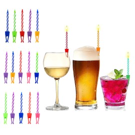 2 Pack (30 Candles) | Celebration Birthday Candle Clips | Party Favors for 21st, 40th, Birthdays, New Years and More! | Unique Fun Beer Cup Shot (Multi-Color, 30 Candles)
