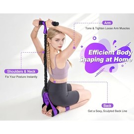 Banda de Resistencia con Pedal Mejorada, con Asas, Cuerda elástica rompible y Pedales Antideslizantes, Adecuada para Entrenar el Tronco, los Abdominal