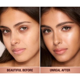 Charlotte Tilbury Unreal Skin Tint & Sheer Glow Hydrating Foundation Stick - Cream Foundation Makeup with Sheer-to-Light Coverage & a Buildable Formula - Blurring, Smoothing & Nourishing - 7 Medium