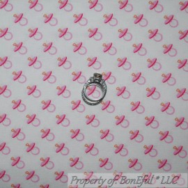 Henry Glass & Co. BonEful Fabric FQ Cotton Quilt VTG Pink Baby Girl Nursery Shower Binky Pacifier