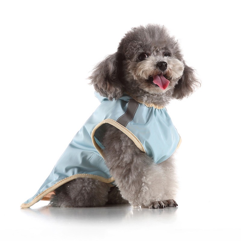 Dog Raincoat Waterproof Adjustable Lightweight Pet Rain Jacket with Safety