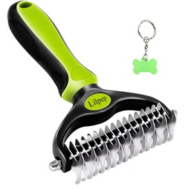 Lilpep Pet Grooming Tool, Double-Sided Professional Grade Undercoat rake for pet tangles and mat Removal, Safe dehairing Comb and Depilation Tool