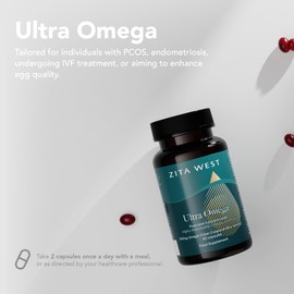 Zita West Ultra Omega – Maximum Absorption Omega-3 Capsules with EPA, DHA & Choline – Inflammation Support, Enhanced Egg Quality - 60 Capsules (1 Month Supply)