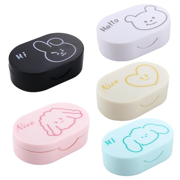 Vctitil 5 Pack Contact Lens Cases, 4 In 1 Travel
