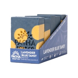 Pacha Lavender & Blue Tansy Bar Soap 5 Pack | Premium, Handcrafted, Hydrating | Natural Face Wash, Hand Cleanser, Body Wash | Soothing Essential Oils, 4 oz