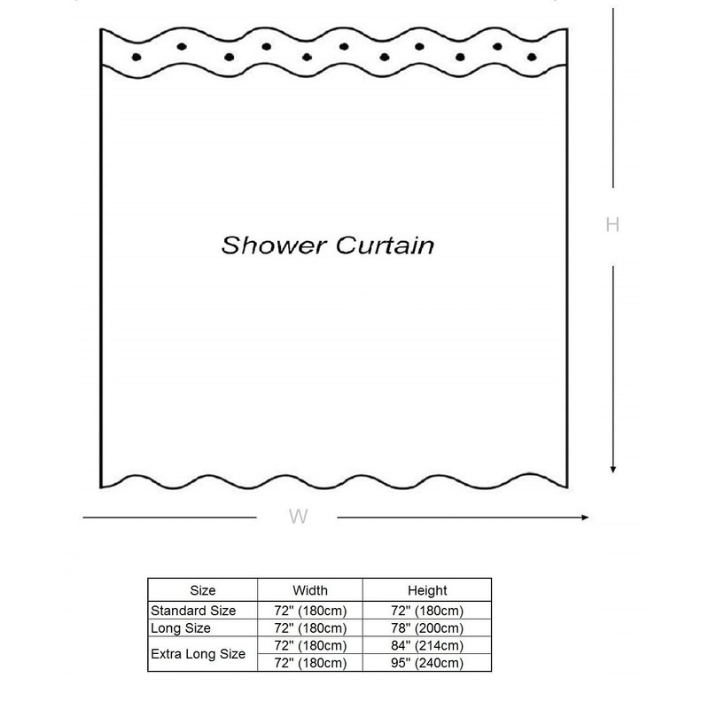goodbath Extra Long Shower Curtain 214, Green Forest Woodland Waterproof