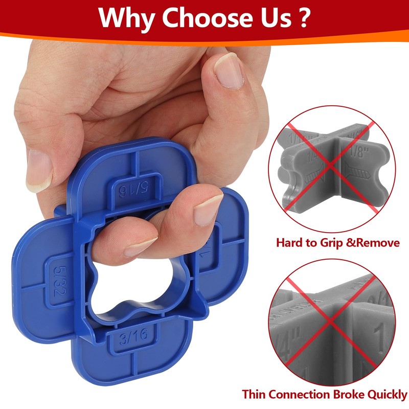 12 Packs 4-in-1 Multi-Size Deck Spacers Tool (5/32", 3/16", 1/4",