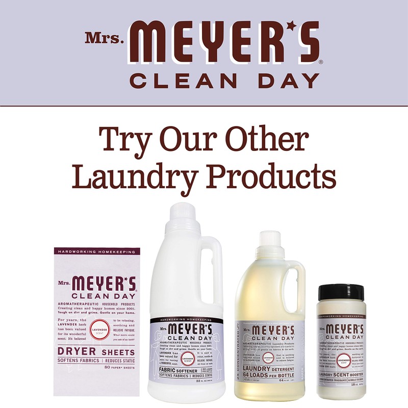 MRS. MEYER'S CLEAN DAY Dryer Sheets, Fabric Softener, Reduces Static,