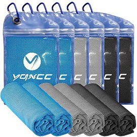 Cooling Towels 6 Pack, YQXCC Soft Microfiber Quick Dry Towels for Gym, Running, Sports, Yoga, Camping and Outdoor Work
