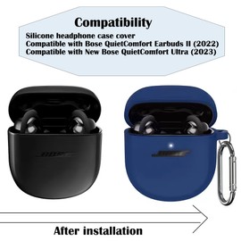DMZHY Earphone Case Silicone Protective Sleeve Bose Quietcomfort Earbuds Ii Case(2022) New Bose Quietcomfort Ultra Case Cover Silicone Protective Cover Soft Shell Headphone Box for Men Women Gift Blue